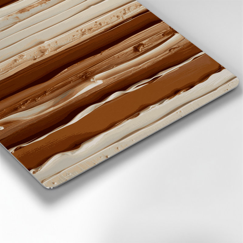 Art mural en métal beige cannelle DiagonalStripes, H 12 po x l 12 po
