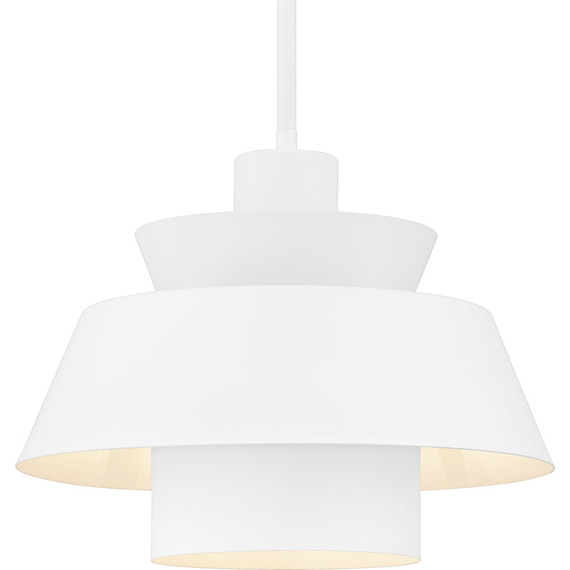 Lumi Brushed Weathered Pendant, 1, White, 11.25" H x 14" W x 14" D