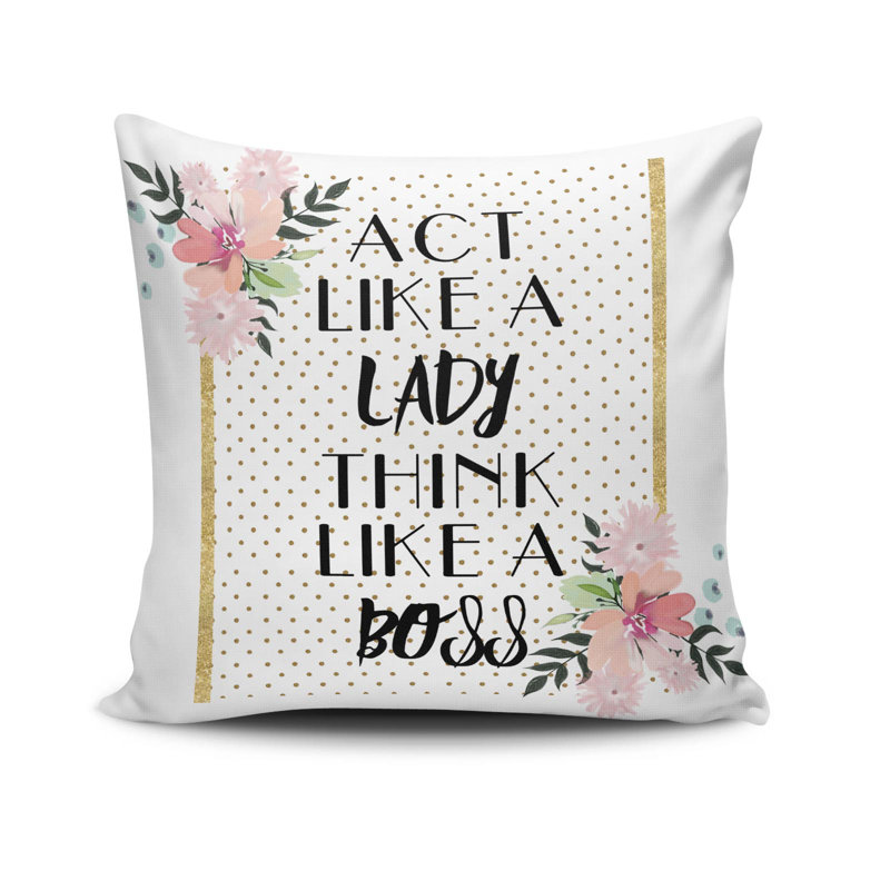 Cecylia Soft and Cozy Square Cushion, 17.3 x 17.3 inches, 50% Cotton / 50% Polyester | Machine Washable at 104°F, Ironable, Silicone Filling, Concealed Zip Closure | Perfect for Home Decor, Comfort, and Style