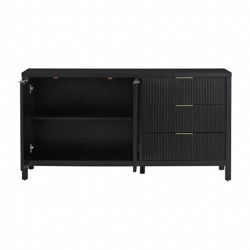 Buffet Minimalist Wave, Noir