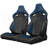 2PC New Universal Bucket Racing Seats Black Stitch Black PVC Leather Reclinable Carbon Look Leather Back With Adjustor Slider(Not Including Seat Bracket ) 1 Box Of 2 Pieces-123796558