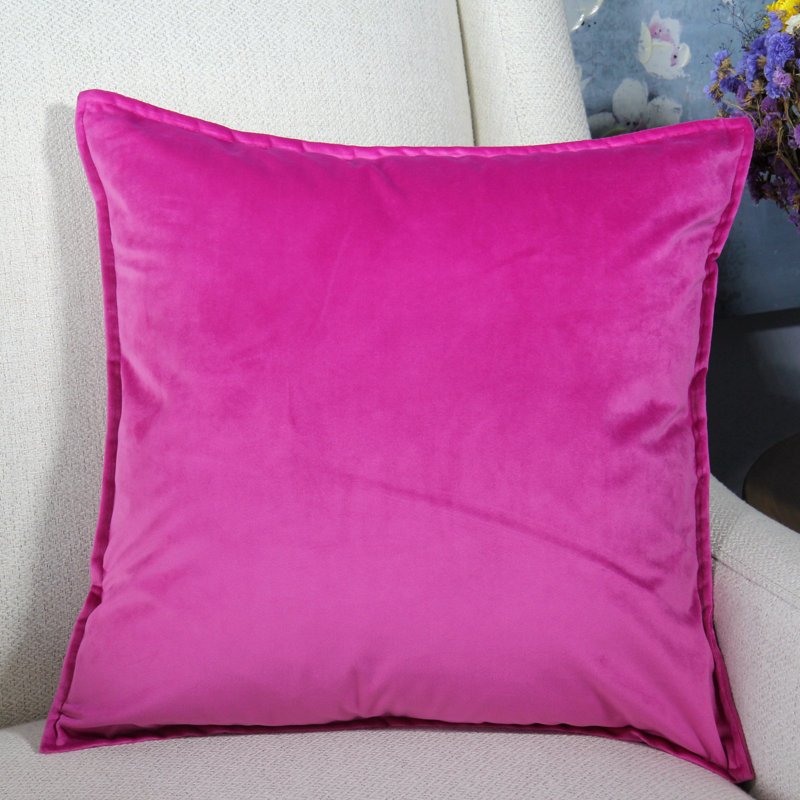 Velvet Pillow Cover, Hot Pink, Square 22"