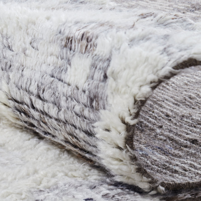 Wool Area Rug in Gray/Blue, Rectangle 9'6" x 13'6"