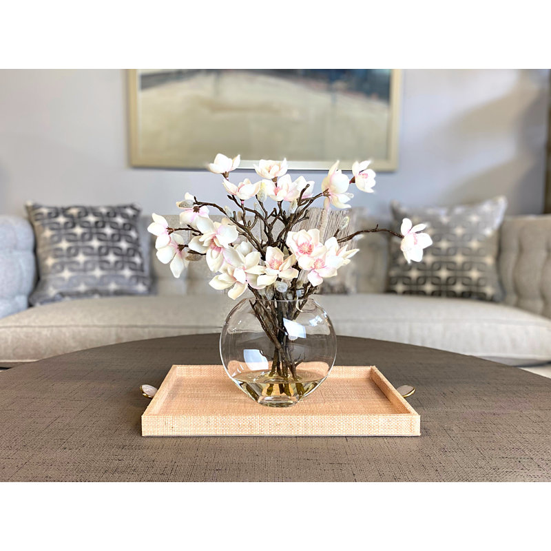 Organic Modern Butterfly Magnolia Arrangement