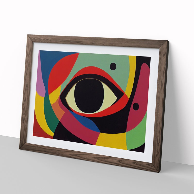 Colourful Abstract Eye Vol.4 - Framed Print, 25cm H x 34cm W x 2cm D, Walnut