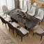 Table de salle à manger pour 6 à 8 personnes, avec plateau rectangulaire en pierre frittée et base en acier gris acier-131989935-131989938-132541193