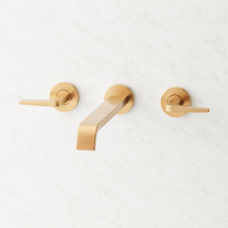 Drea Wall Mounted Tub Filler, Brushed Gold