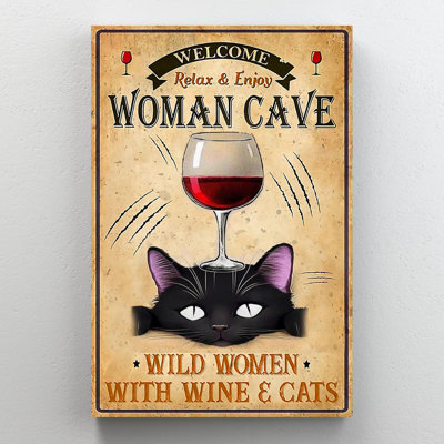 Woman Cave - 1 Piece Rectangle Graphic Art Print O Woman Cave - 1 Piece Rectangle Graphic Art Print On Wrapped Canvas - Wrapped Canvas Print