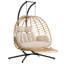 Balancelle pour œufs en osier et tissu 2 places avec support et repose-pieds Ecolistro-129933752