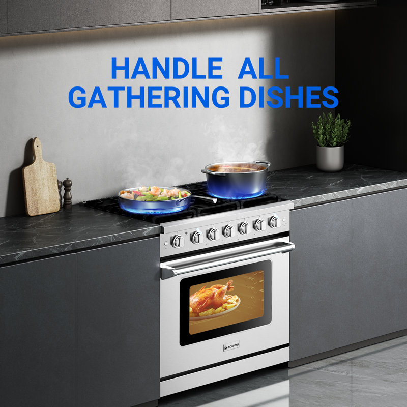 AOBOSI 36" Retro Natural Gas Accent Convection Range