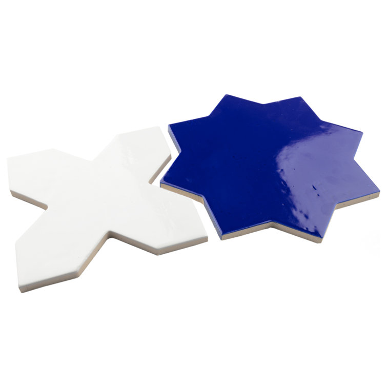 Argile Star with Cross 7 In. X 14 In. Porcelain Floor And Wall Tile Kit
