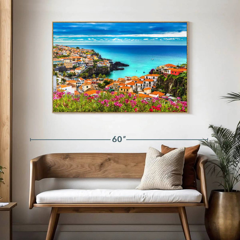 Scenic Madeira Europe, Cadre flottant en bois naturel, 46 po x 31 po