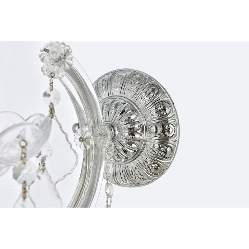 Maria Theresa Mordechay Clear Royal Cut Crystal, 1, 12" H x 8" W x 8" D, Chrome