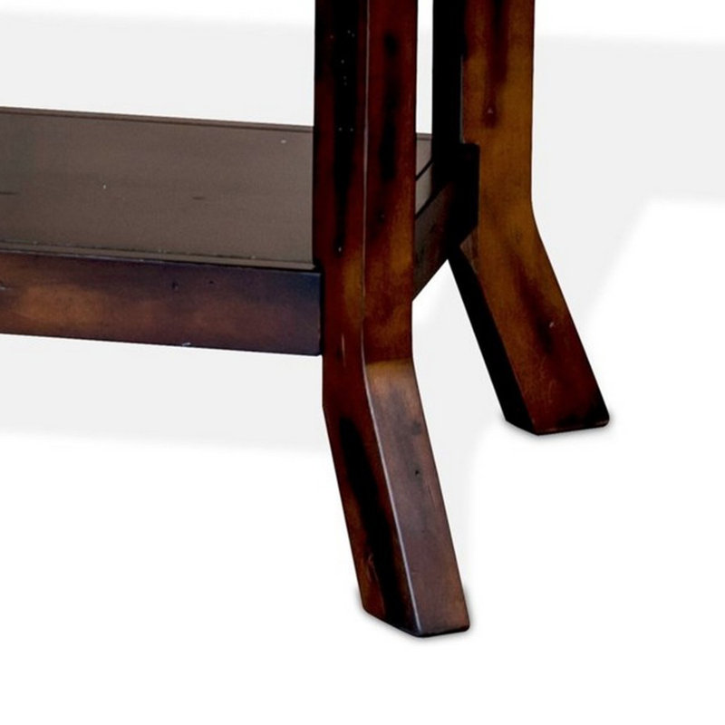 Table basse Odel, 1 tablette, acajou brun foncé, rectangulaire 49 po