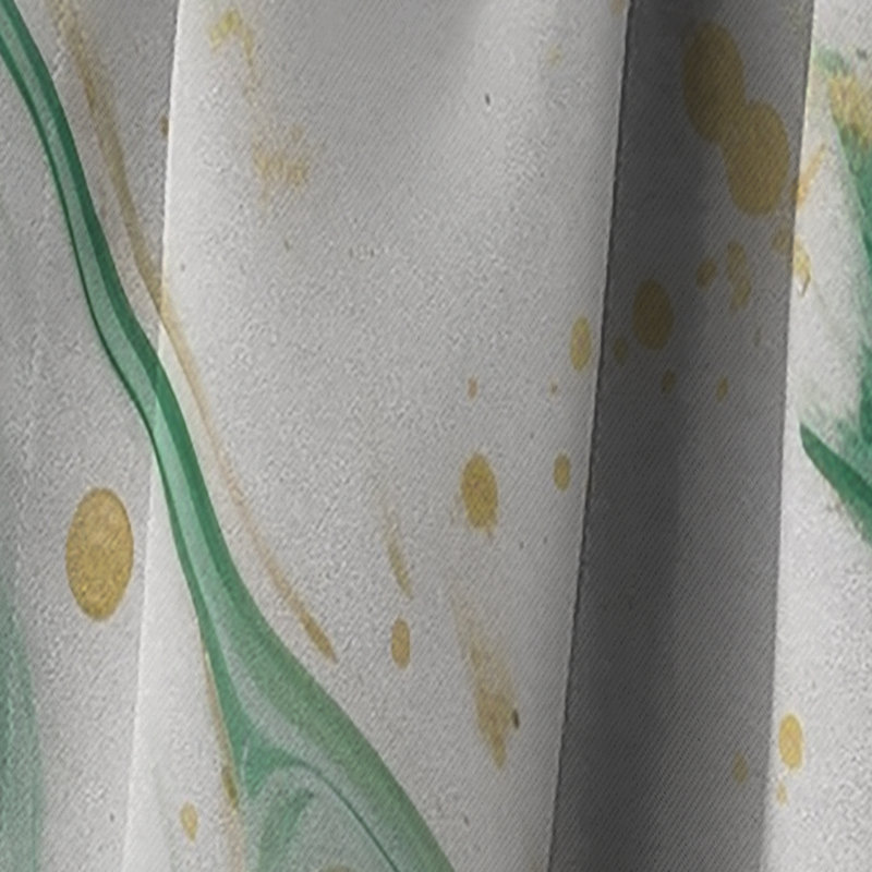 Rideau abstrait vert serein Cascade III - Velours occultant - 1 panneaux, L 52 po x L 95 po
