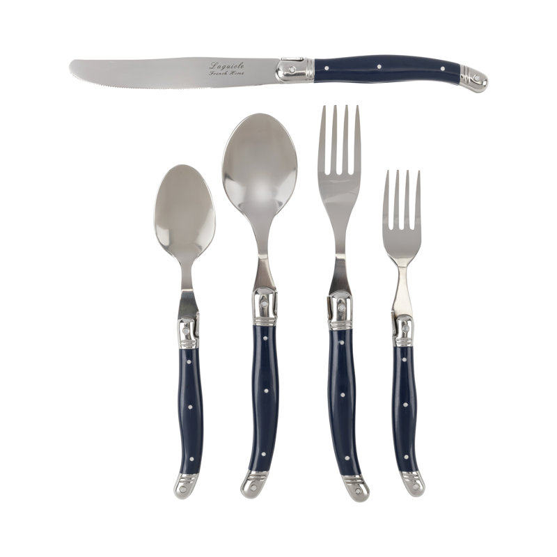 Laguiole 20 Piece Flatware Set, Service for 4, Navy Blue