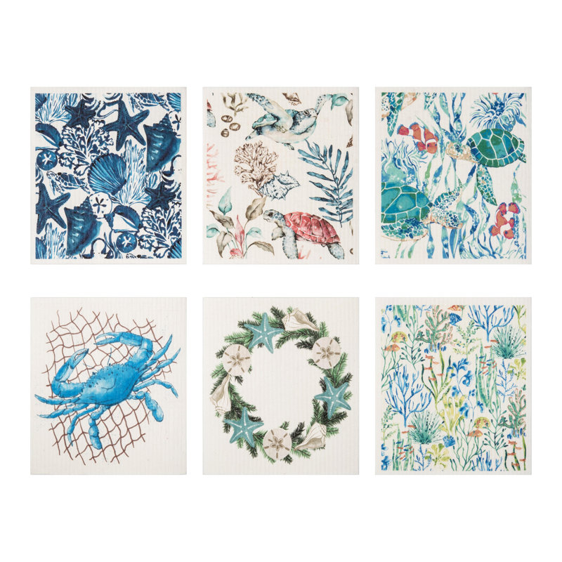 Ensemble de 6 serviettes de plage Coastal Marine