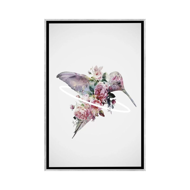 «Kolibri» par Daniel Taylor - impression d'art graphique, Aucun mat, Toile avec cadre argenté, H 48 po x l 32 po x P 1,5 po