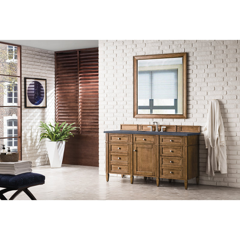 Brittany 60'' W Single Vanity, Charcoal Soapstone, Smokey Celadon, 8" Widespread