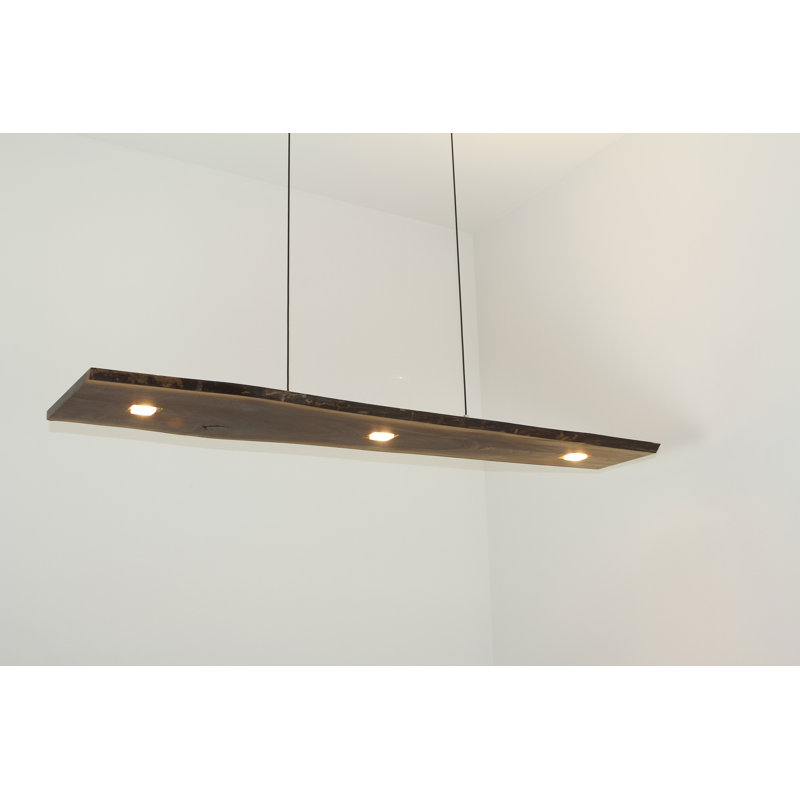 Vix Dimmable LED Pendant, Oiled Walnut, 0.75" H x 48" W x 8" D, 2700K