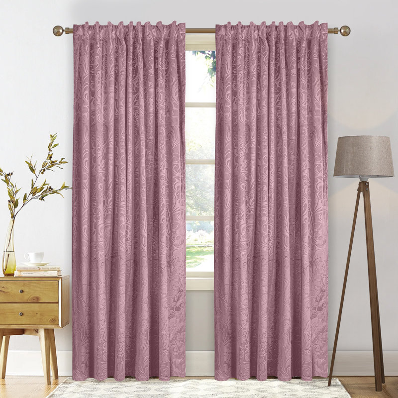 Luxury Crushed Velvet Color Block Curtains Floral Damash Pattern Thicken Thermal Isolate Light Blocking Window Drapes
