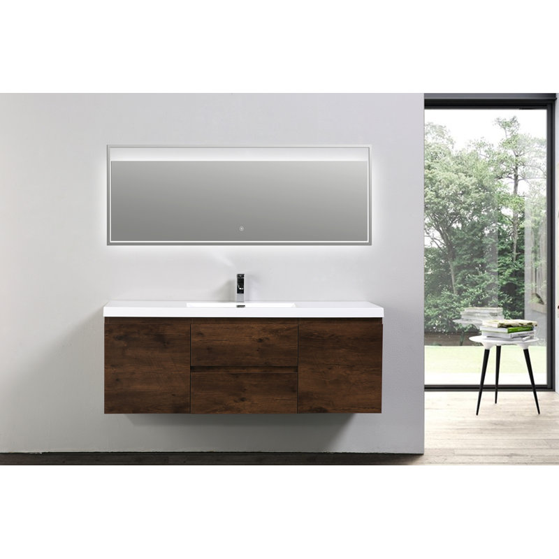 58.5'' Single Bathroom Vanity Base Only, Rosewood