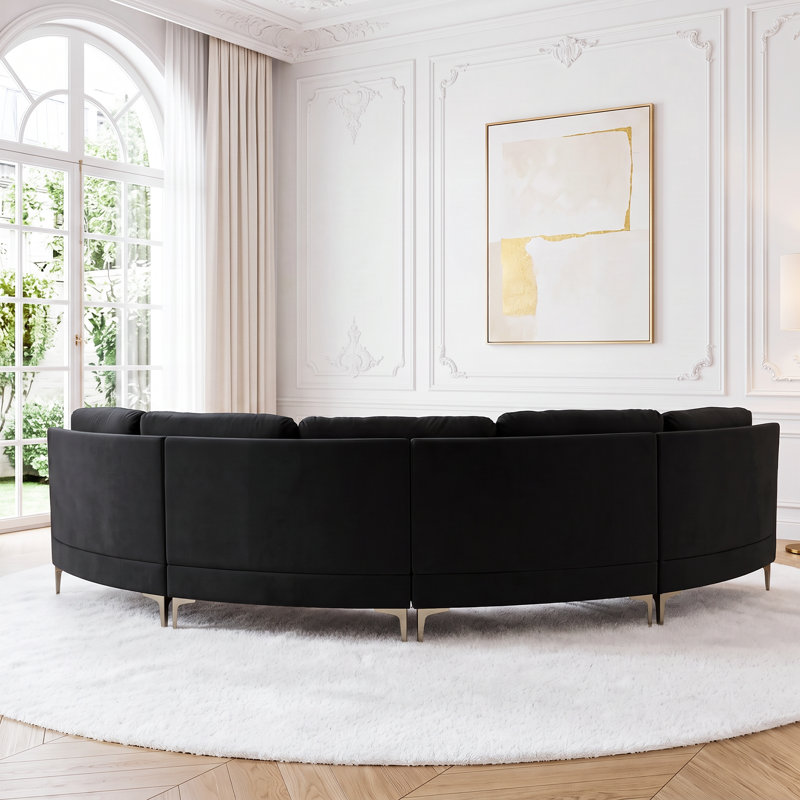 Canapé modulaire Compression, Velours noir