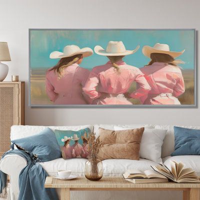 Cowgirls dans le désert de l'Arizona - salon d'art mural Cowgirls