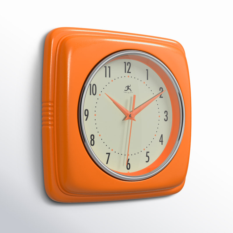 Horloge murale en plastique 9,25 pouces Orrwell, Orange