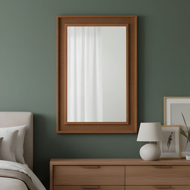 Miroir décoratif en rotin, Verticale, 36 po x 24 po