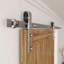 Ensemble de quincaillerie de porte de grange à porte simple de style classique en nickel brossé (porte non incluse)-100731171