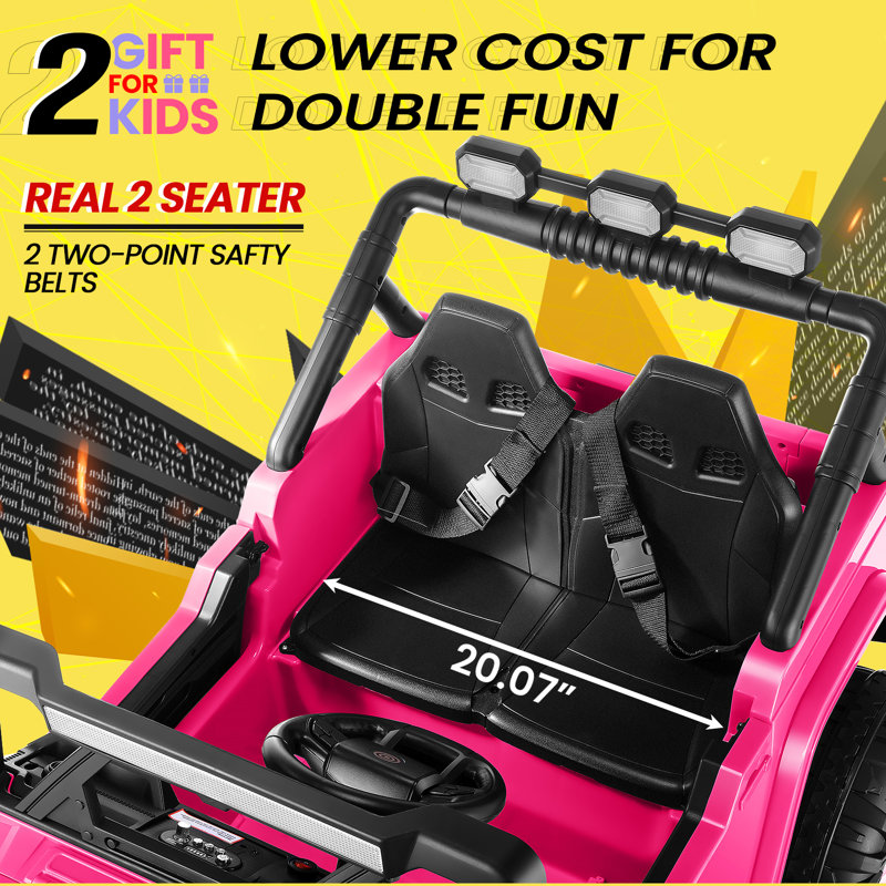 Rose Red 24V 2-Seater SUV Ride-On with Remote Control