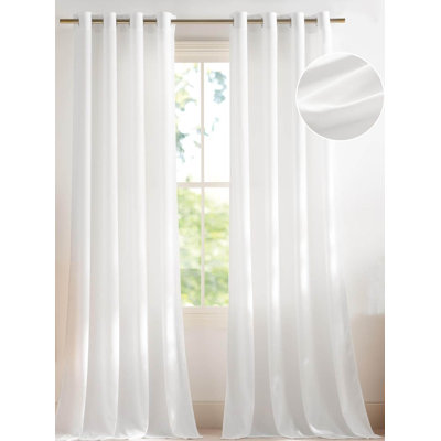 Non See Through White Privacy Sheer Curtains 84 inches Long 2 Panels Set Fish Bone Pattern Farmhouse Semi Light Filtering Window Drapes 52 inches Wide