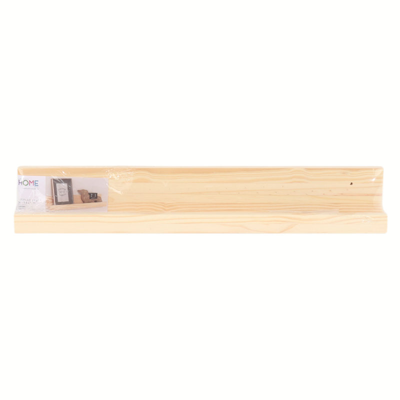 Pine Solid Wood Picture Ledge Wall Shelf, 9cm H x 48cm W x 7.5cm D