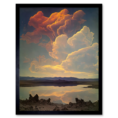 Lindwood Vintage Style Atmospheric Cloud Reflections In Lake - Single Picture Frame Print
