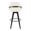 Tabouret de bar pivotant à hauteur fixe avec siège en similicuir et pieds en bois - ensemble de 2, noir et brun clair