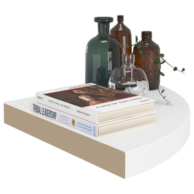 Arsi Corner Shelf, White, 3.8cm H x 35cm W x 35cm D