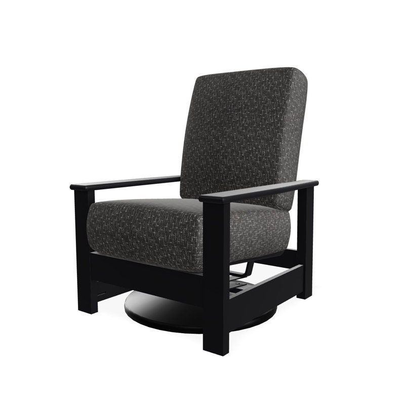 Chaise berçante pivotante cachée en polymère Leeward, Noir, Charbon H Voici