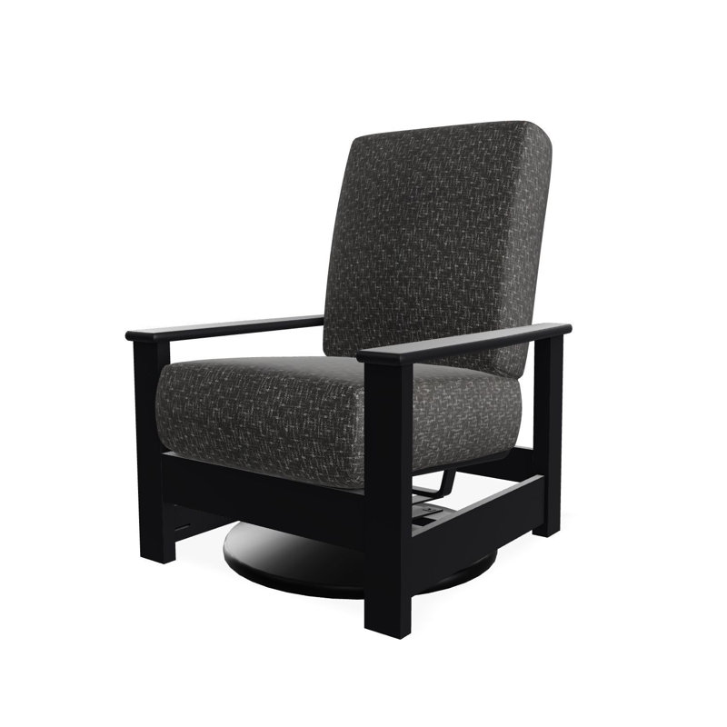 Chaise berçante pivotante cachée en polymère Leeward, Noir, Charbon H Voici