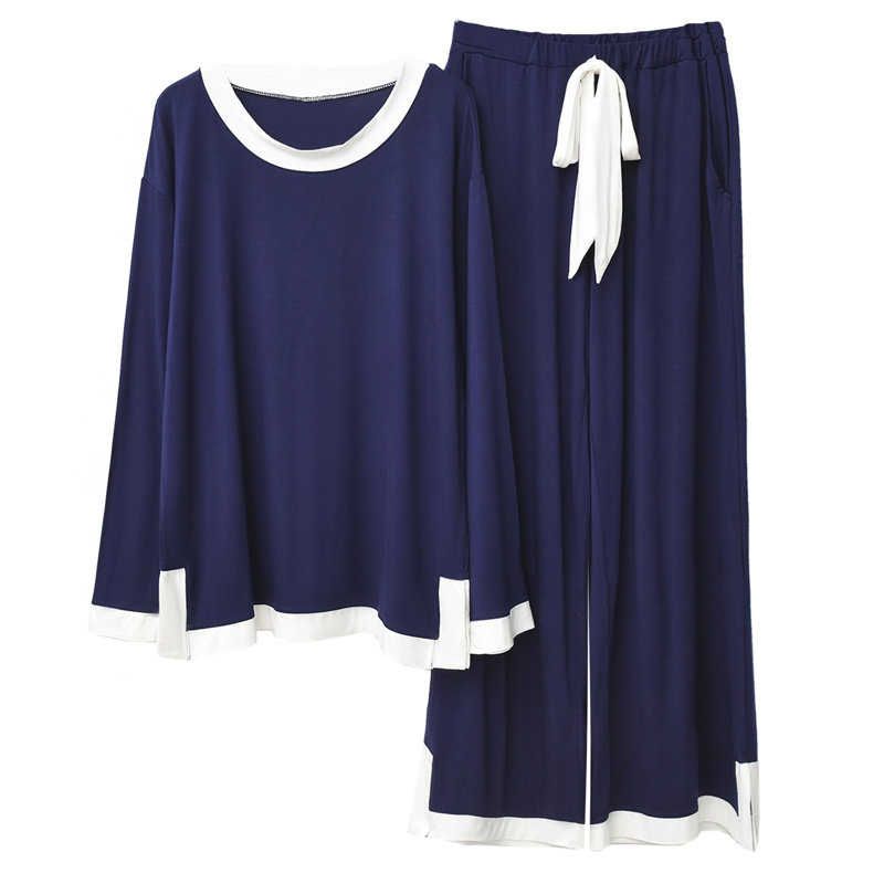 Ensemble de pyjama néerlandais à manches longues Pyjama pour femme, M, Marine