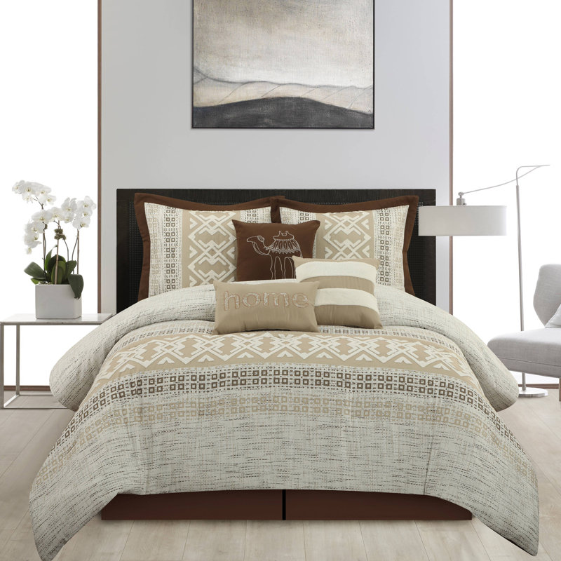 Sabry 7 Piece Desert-Themed Comforter Set, King