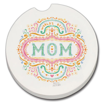 Dakota Fields World's Best Mom Single Car Coaster for Vehicle Cup Holder
