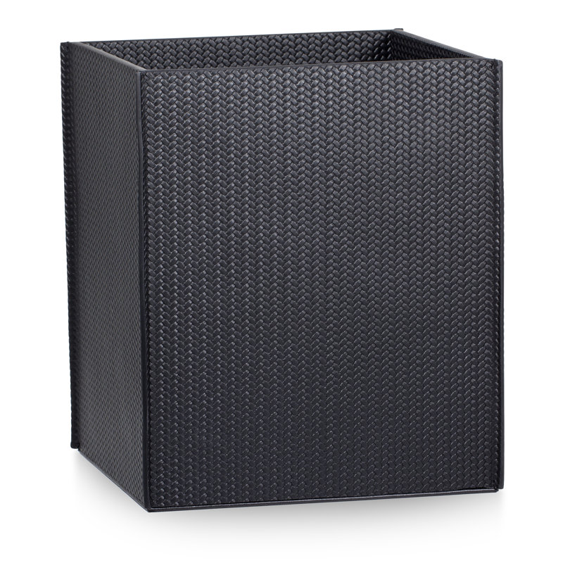 Piega Braid Brown Waste Basket, Black