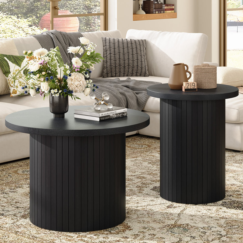 Ensemble de tables basses Mid-Century, Noir