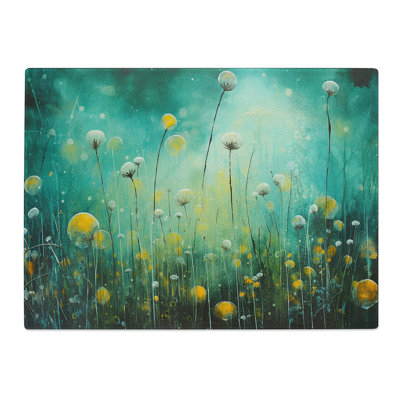 Dandelion Bubbles  Glass Chopping Board