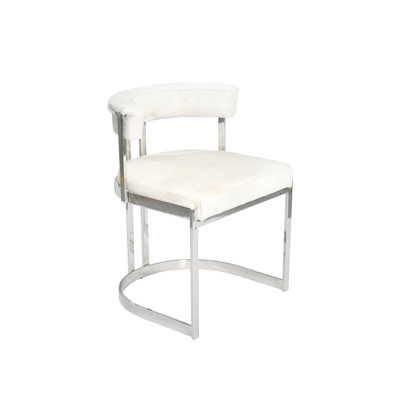 Chrome Stainless Steel Cowhide Chair