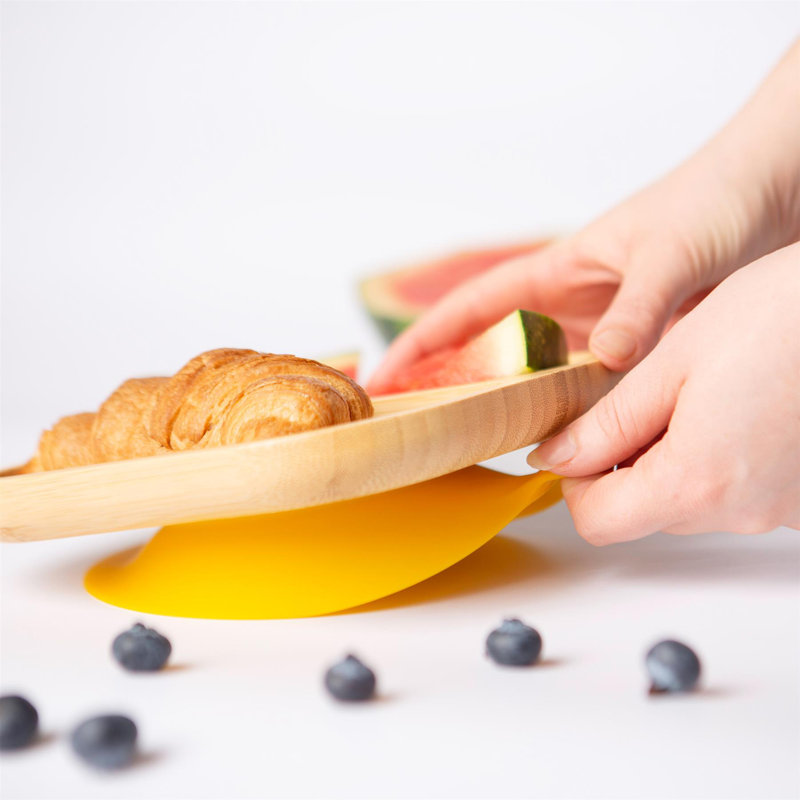 Tiny Dining Children's Bamboo Plate Suction Cup, Yellow