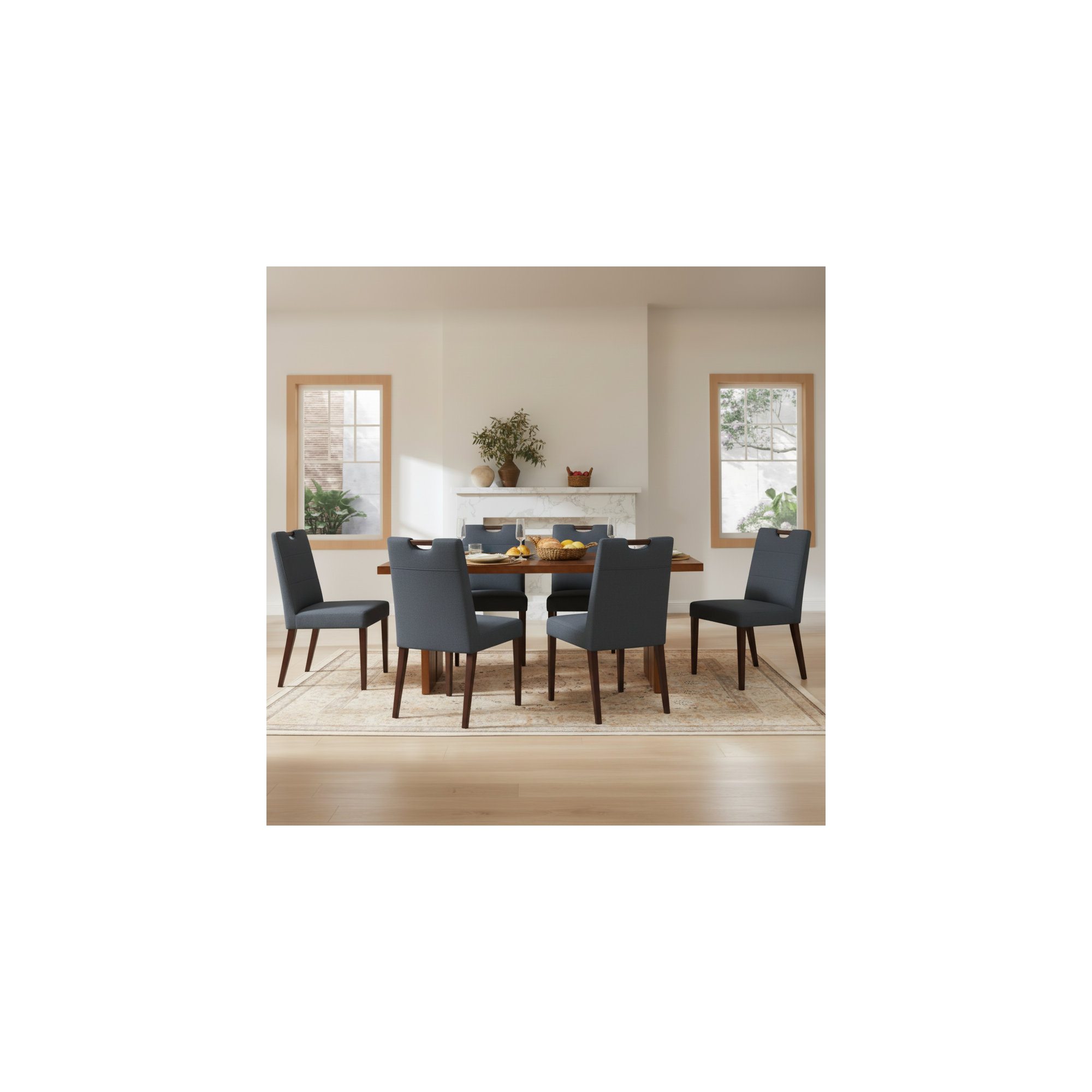 Hayes Upholstered Dining Chair Set Of 2, Navy Blue