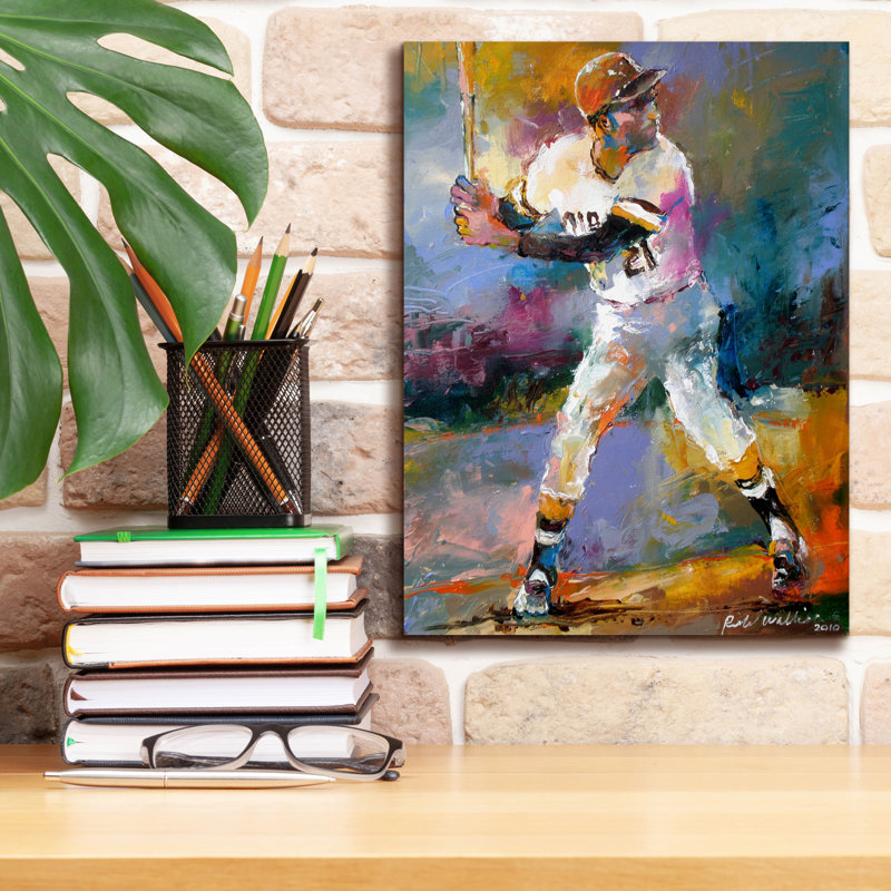 "Roberto Clemente" par Richard Wallich, H 16 po x l 12 po x P 0,75 po