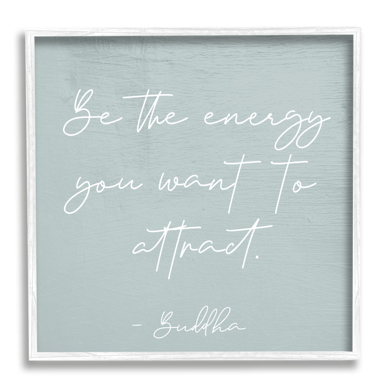 Motivation inspirante de Bouddha, H 17 po x l 17 po x P 1,5 po, Giclée encadrée blanc bord de mer